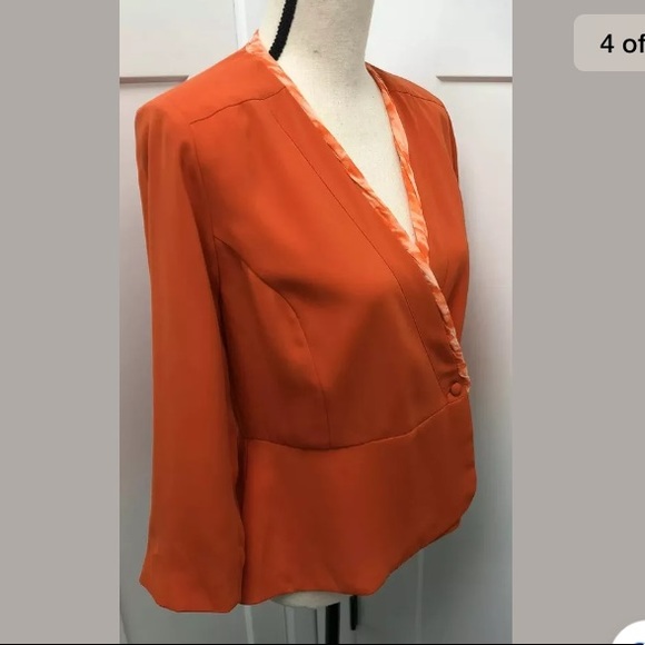 CAbi Jane Peplum Polyester Blazer Grenadine Size 4 - Picture 3 of 8